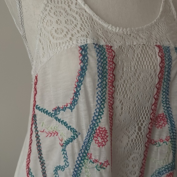 Embroidered Lace Spaghetti Strap Blousey Tank - Picture 2 of 5